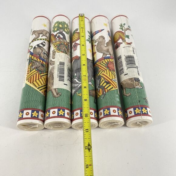Imperial Wallcoverings Colorful Animals Toddler Child Wallpaper 5 Single Rolls - Picture 4 of 5